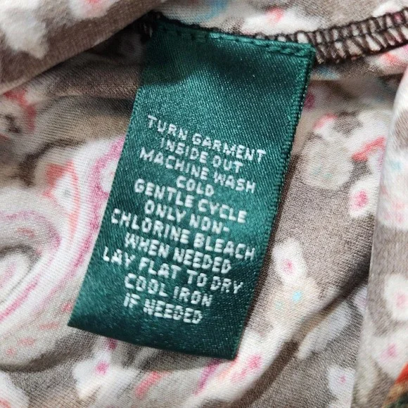 Lauren Ralph Lauren Paisley Print Faux Wrap Dress Sleeveless Belted Size PM - Picture 8 of 13